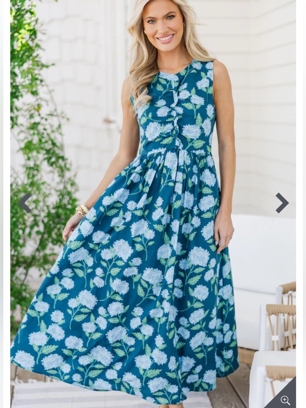 NEW Shop the Mint All Together Now Navy Blue Floral Midi Dress XS Ruffle